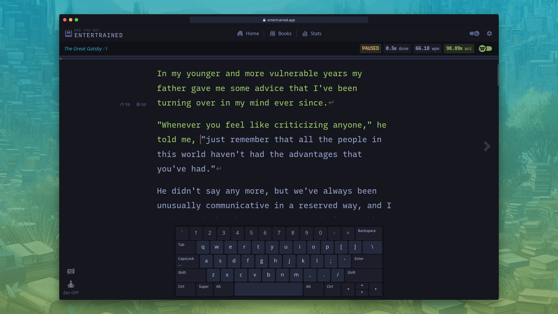 Entertrained.app Typing Prompt