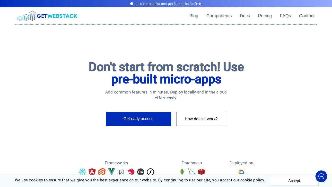 Getwebstack Landing page