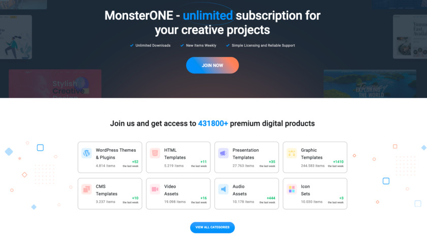 MonsterONE Landing Page