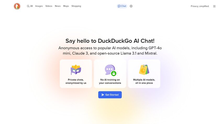 DuckDuckGo AI Chat Landing Page