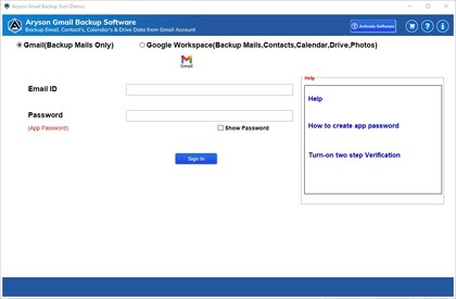 Aryson Gmail Backup Tool image