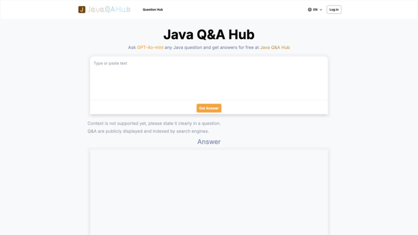 JavaQAHub.cc Landing Page