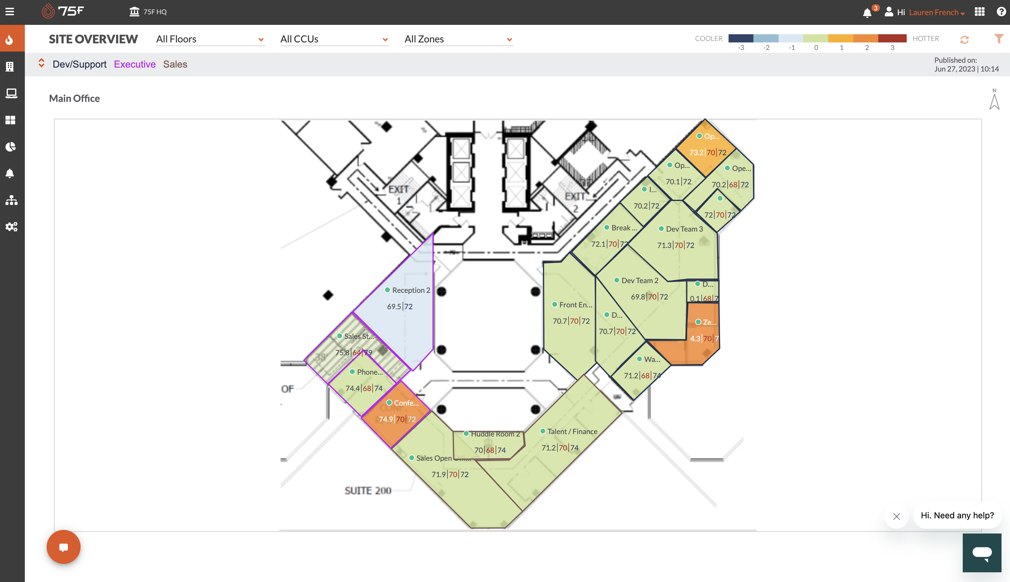 75F.io Building Heatmap