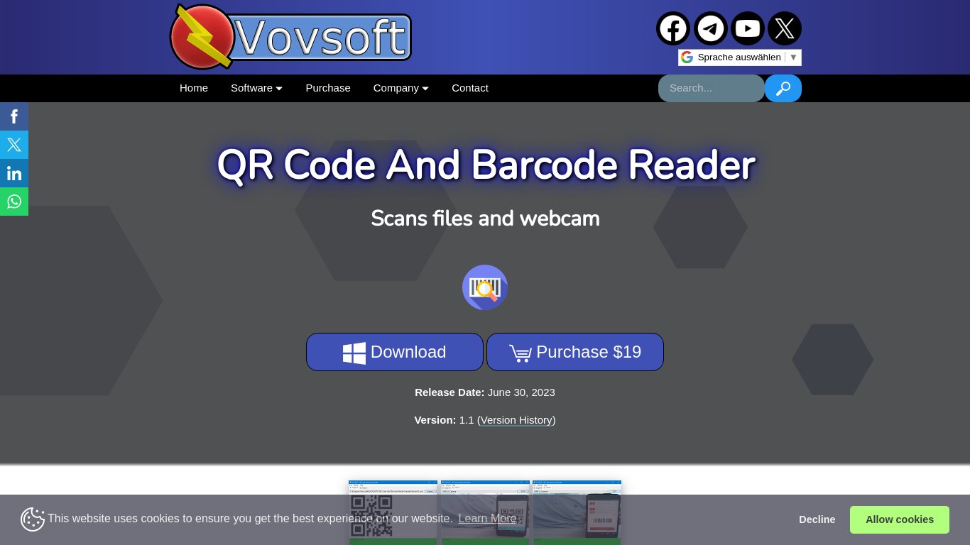 QR Code And Barcode Reader Landing page