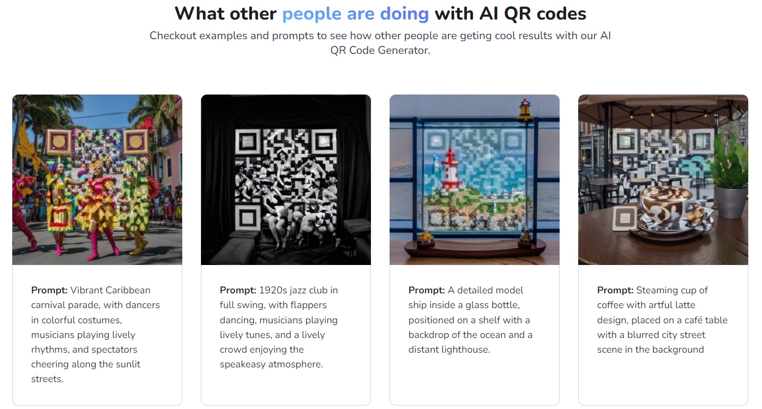 MyQRCode AI examples prompts