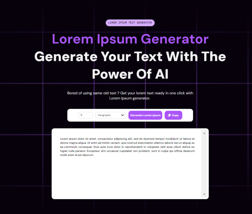 Lorem-ipsumm.com Lorem Ipsum Generator Front Page