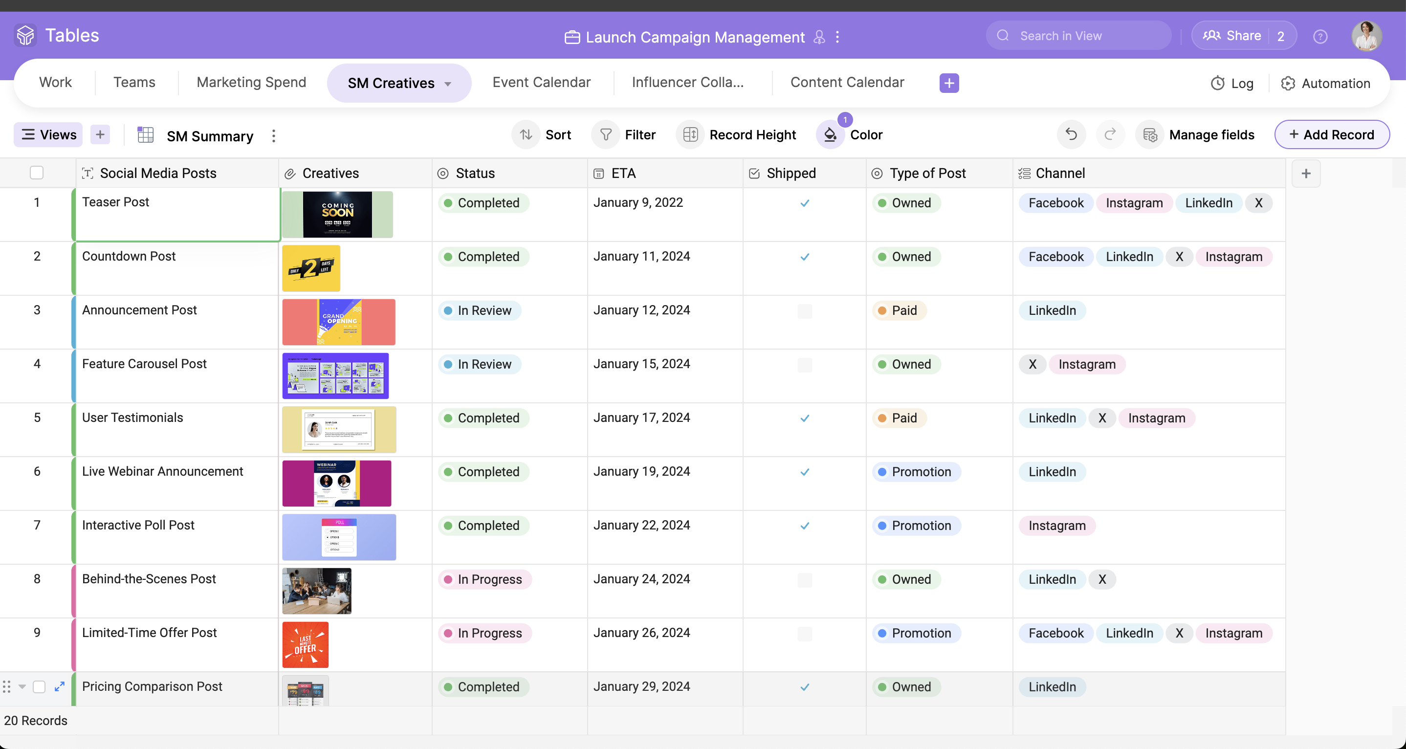 Zoho Tables Use our spreadsheet-like interface to easily access, track, and organize all your work-related information.
