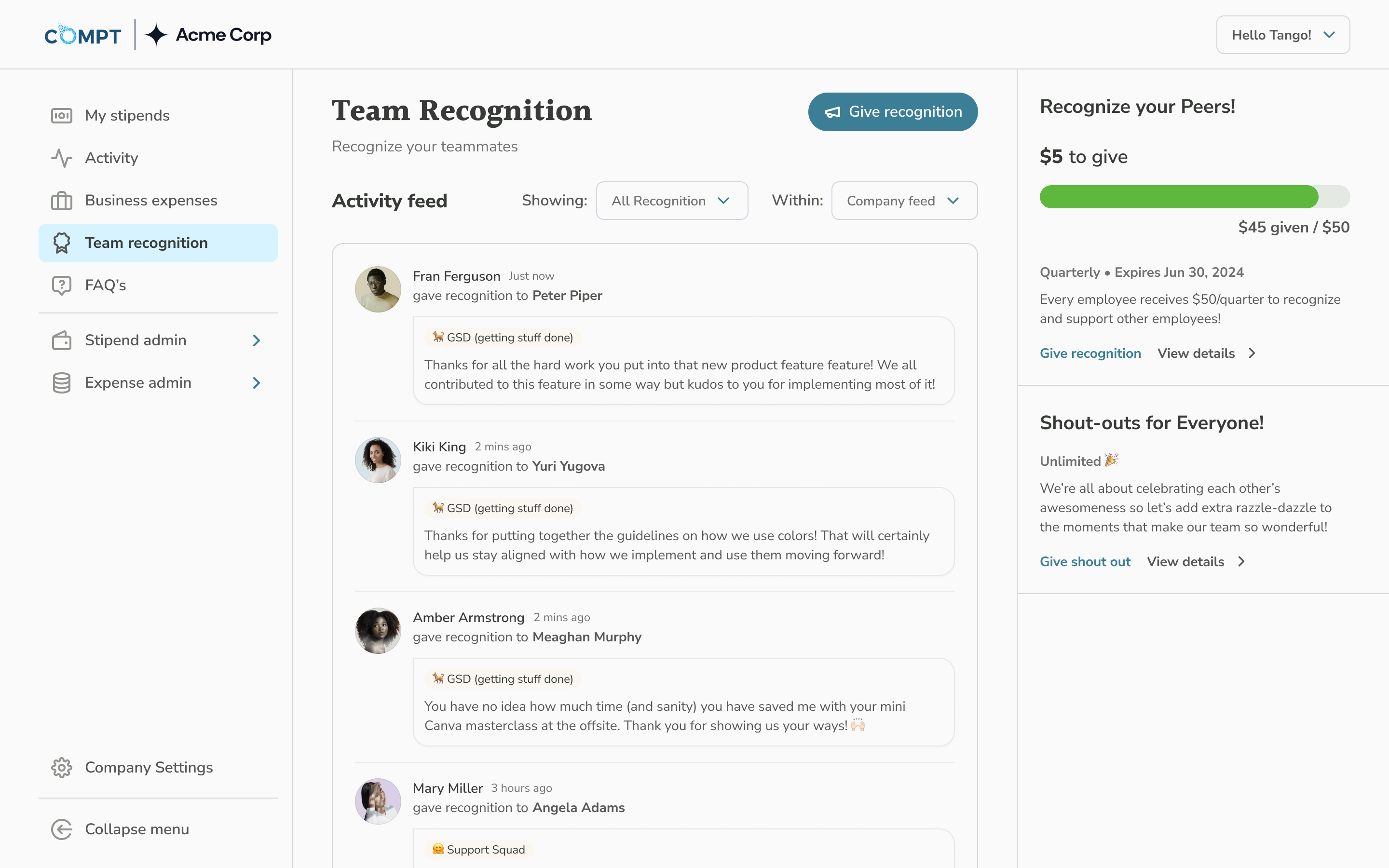 Compt Compt Team Recognition Dashboard