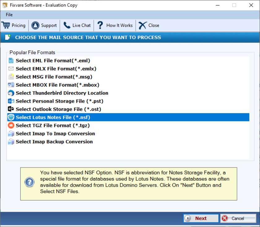 FixVare NSF to HTML Converter Landing Page
