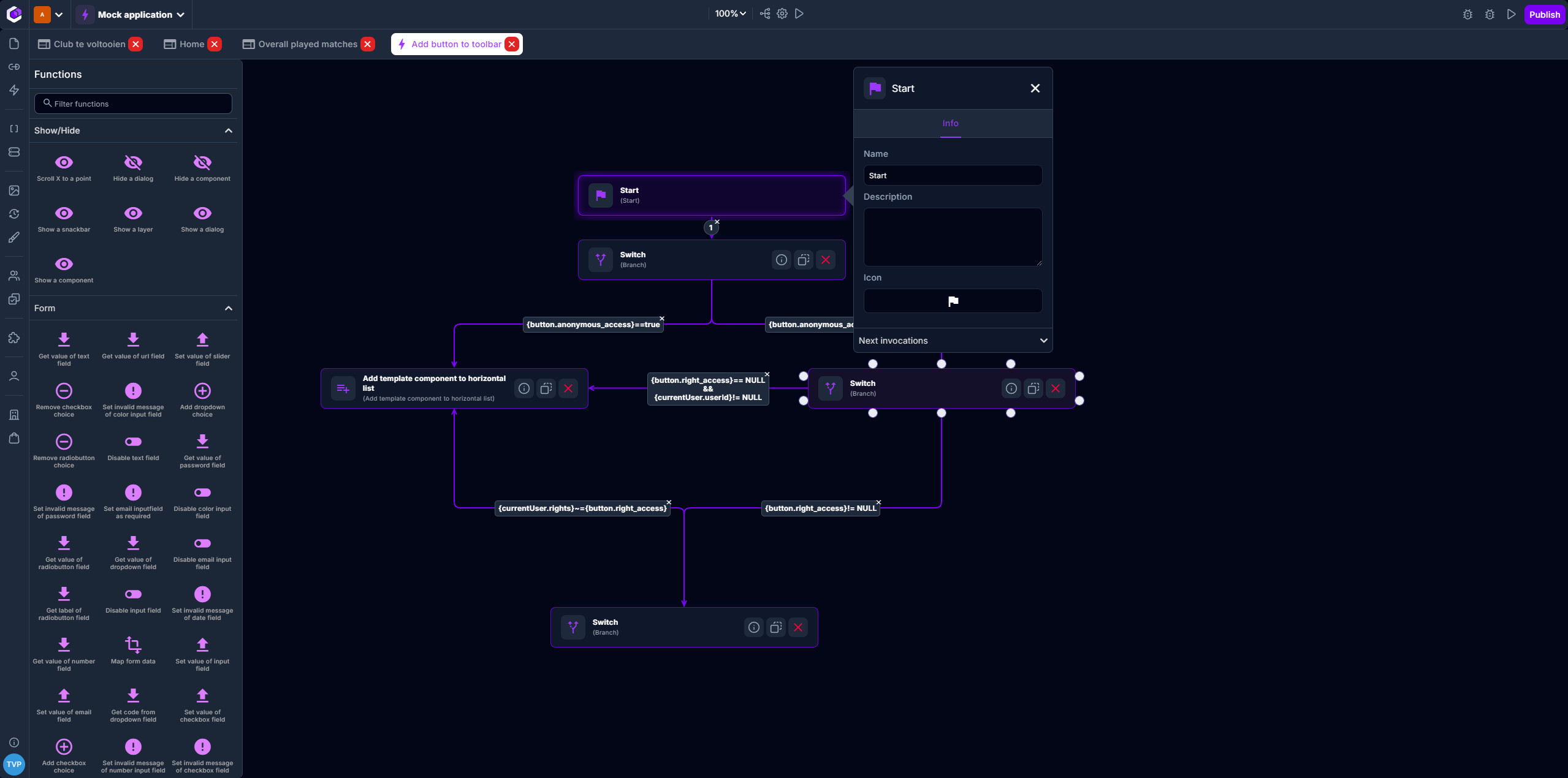 NoCode-X Logic editing