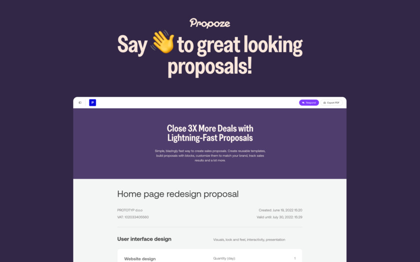 Propoze Landing Page