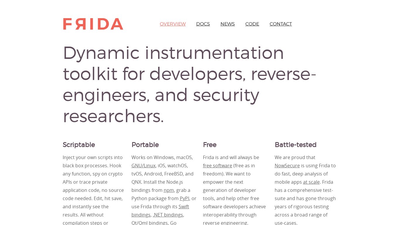 Frida Landing page