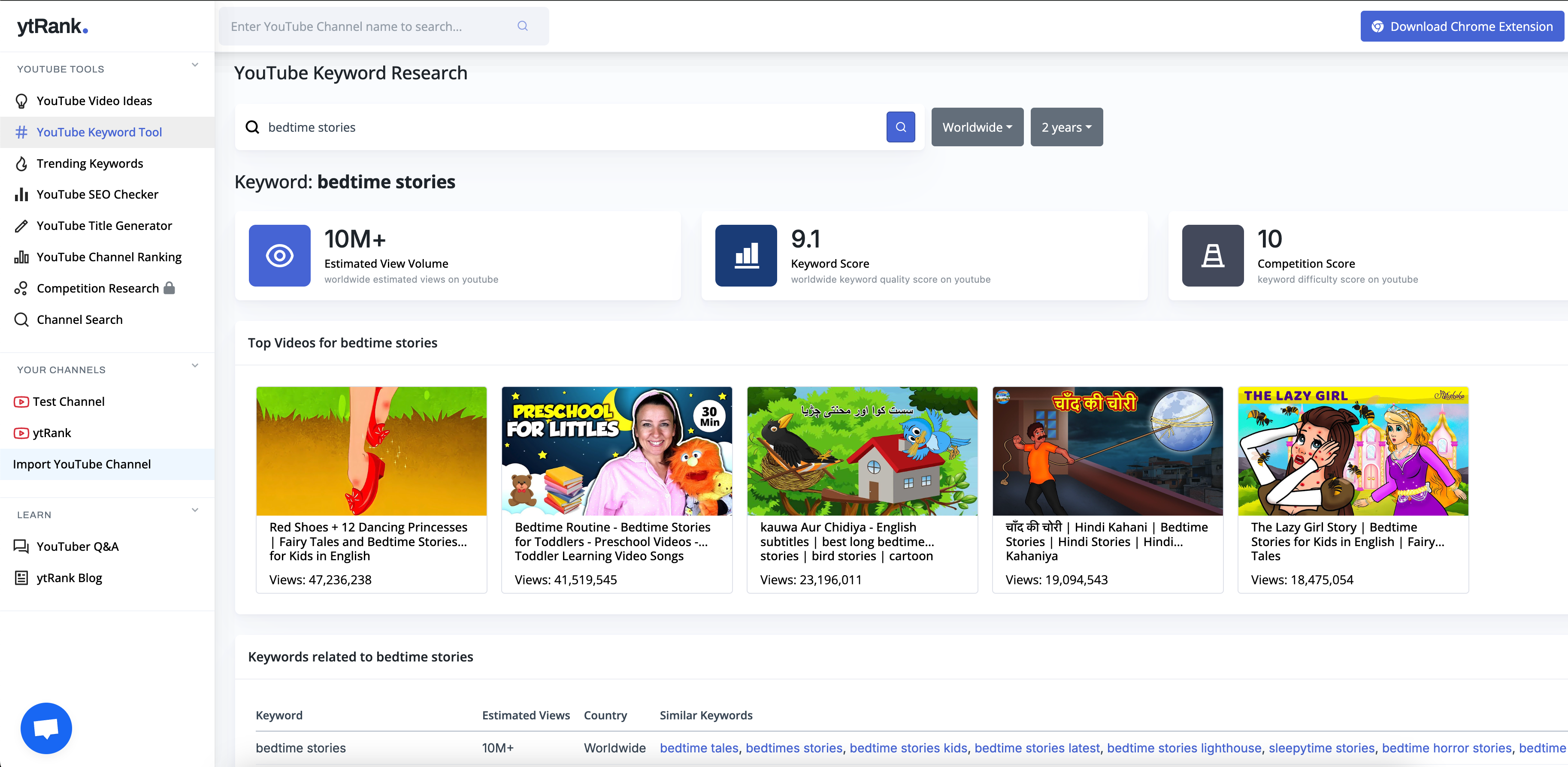 ytRank.ai YouTube Keyword Research