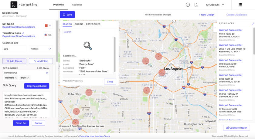 Foursquare Proximity Landing Page