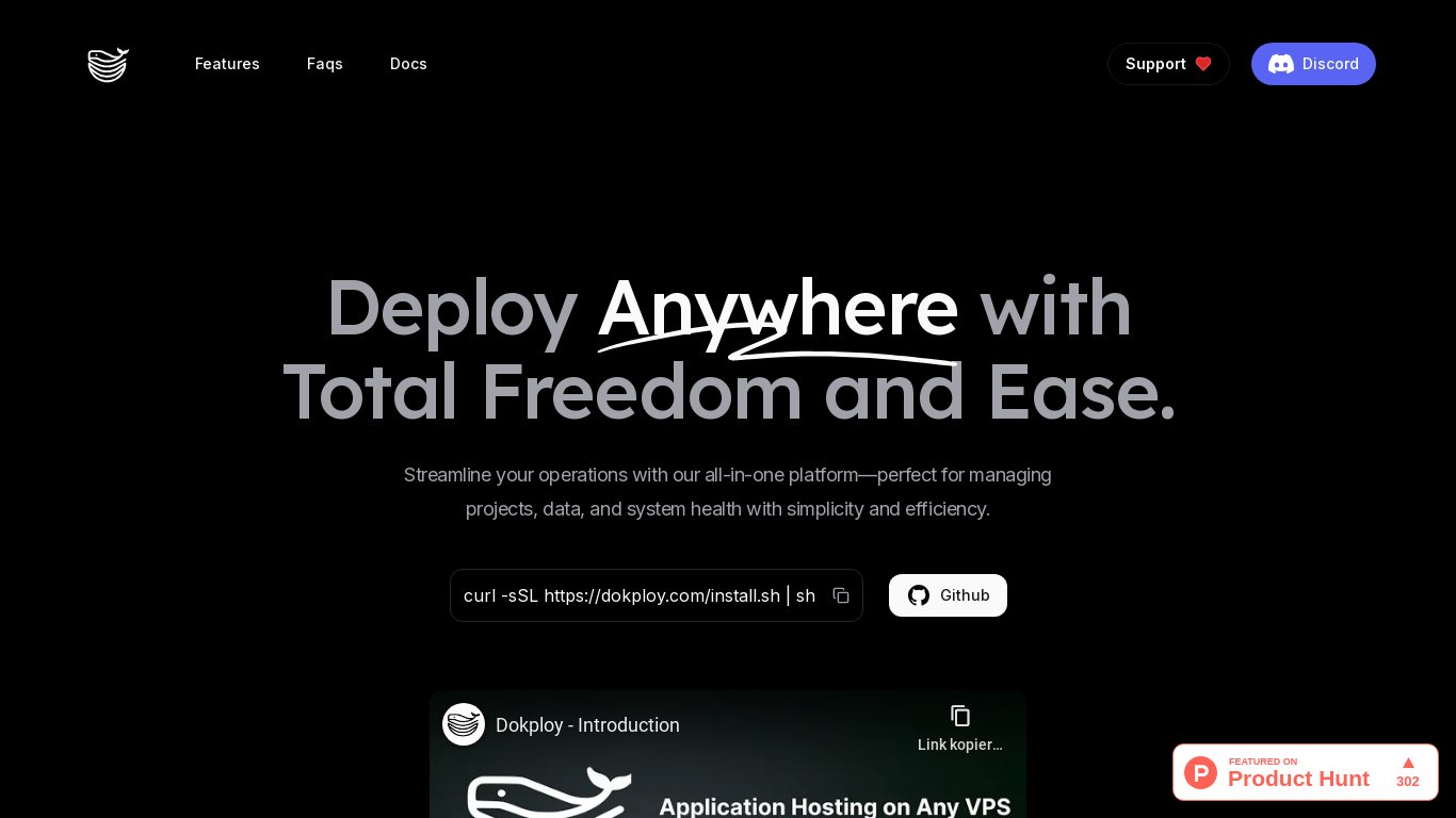 Dokploy Landing page