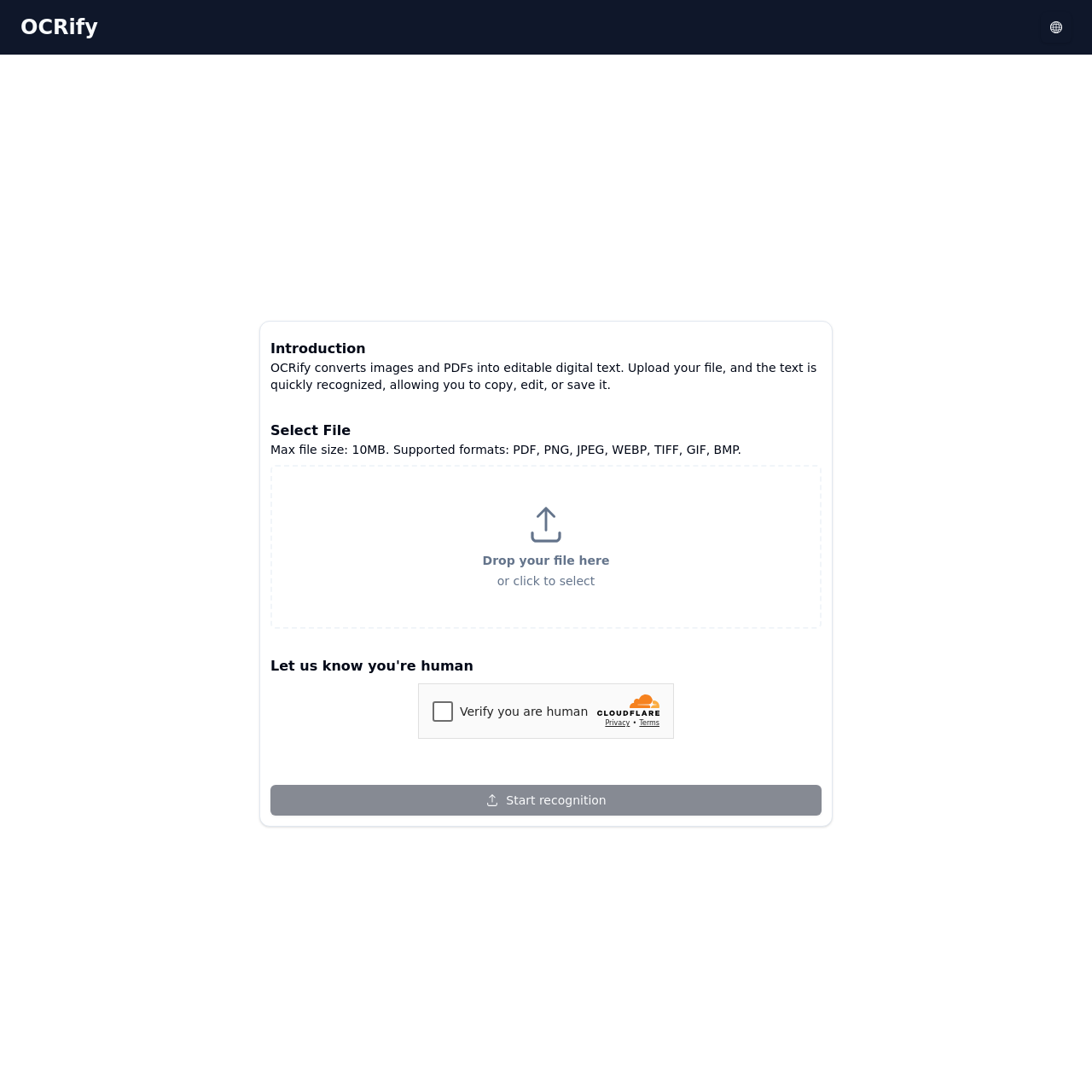 OCRify Main