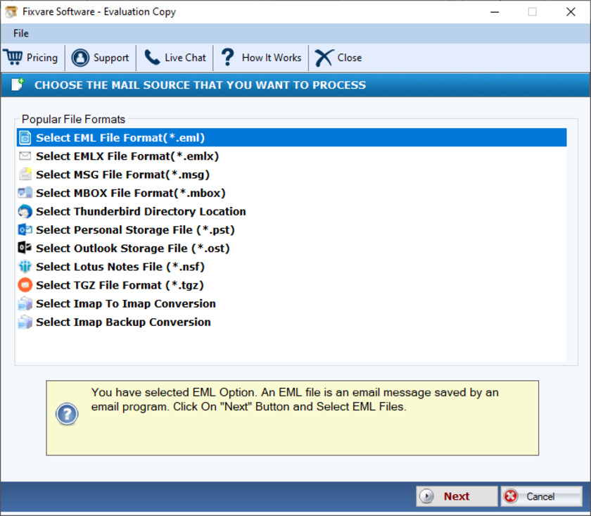 FixVare EML to PST Converter Landing Page