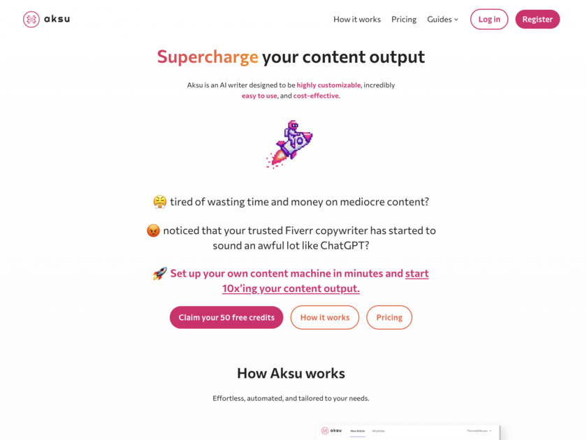 Aksu.ai Landing Page