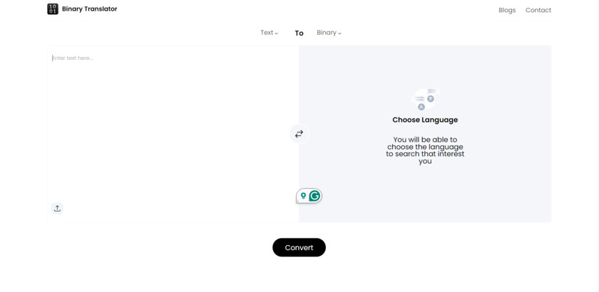 BinaryTranslator.io Landing Page