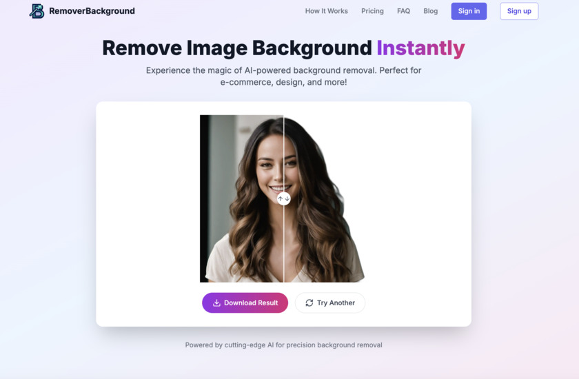 RemoverBackground Landing Page