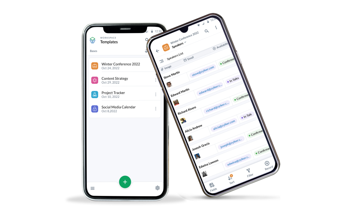 Zoho Tables Access information on the go using the Zoho Tables mobile app.