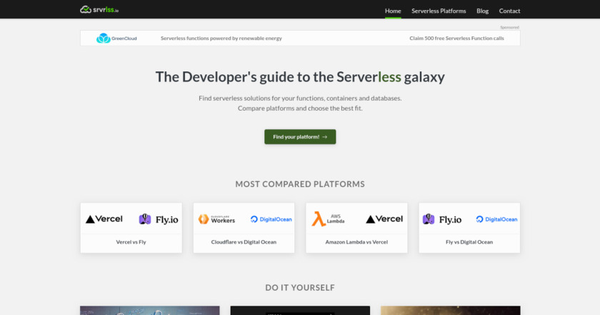 srvrlss.io Landing Page