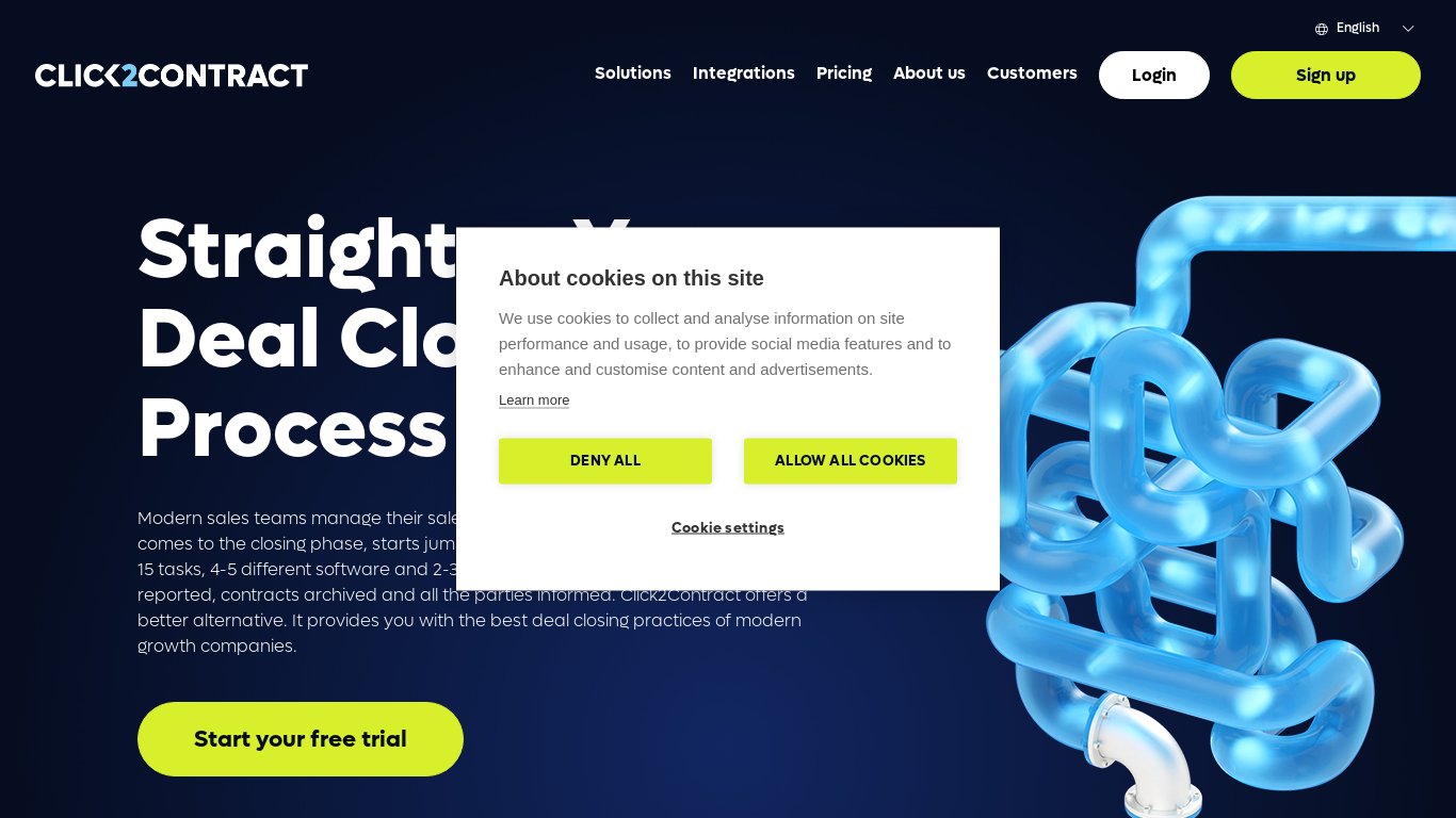 Click2Contract Landing page
