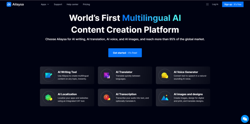 Ailaysa Homepage