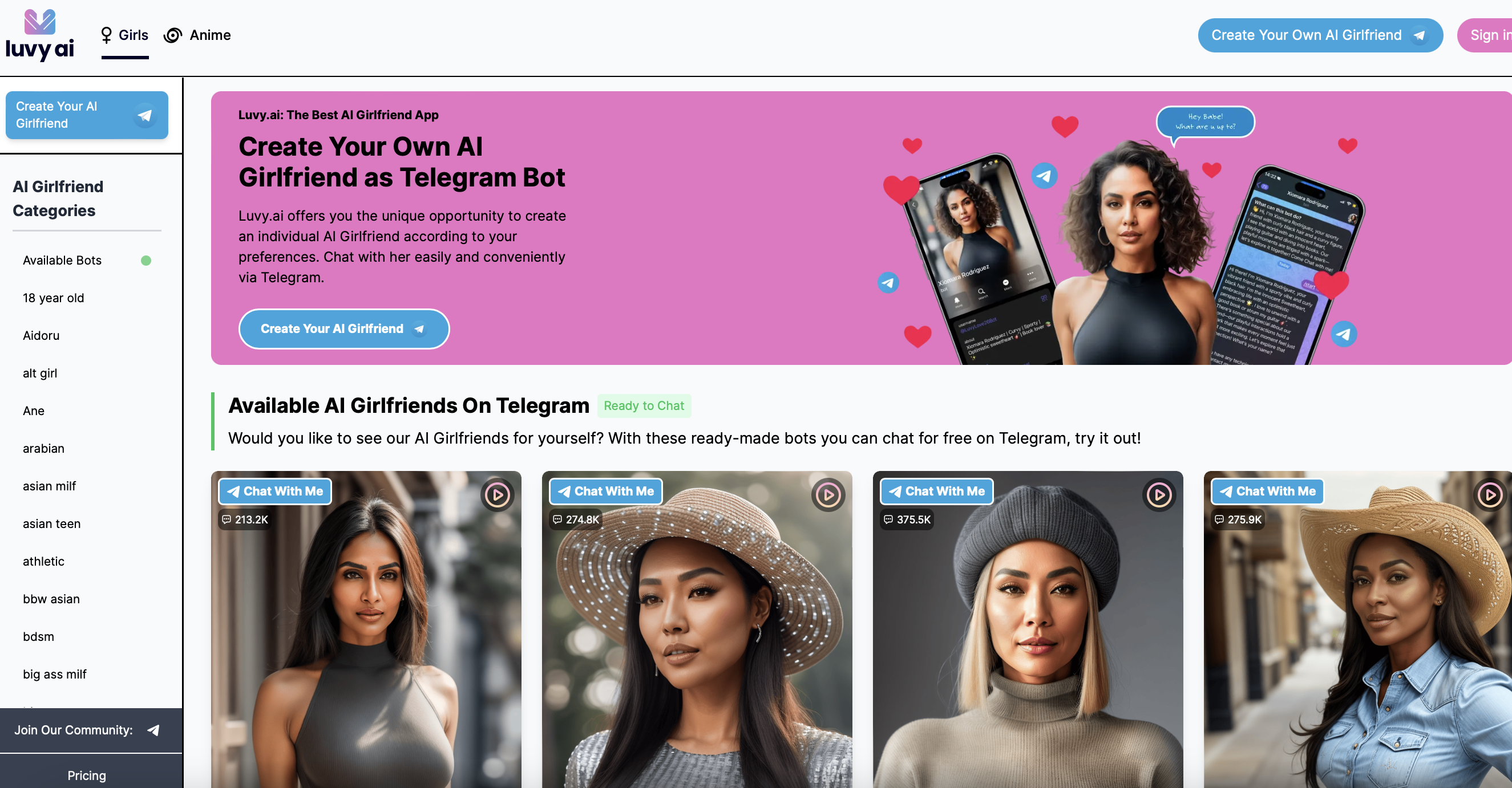 Luvy.ai Homepage