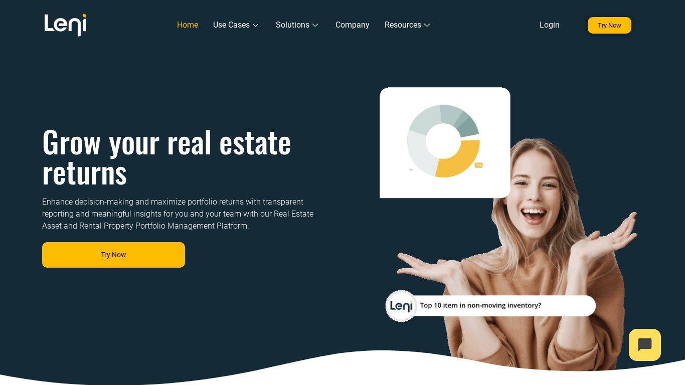 Leni.co Landing page