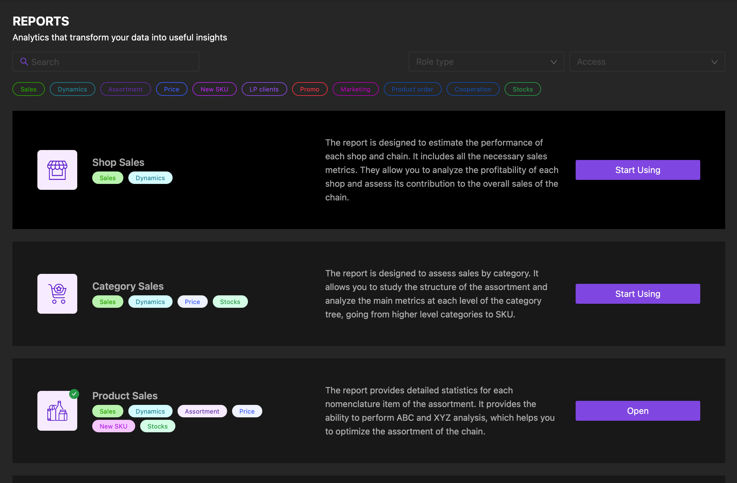 Datawiz.io Ready-made reports (30 pieces)