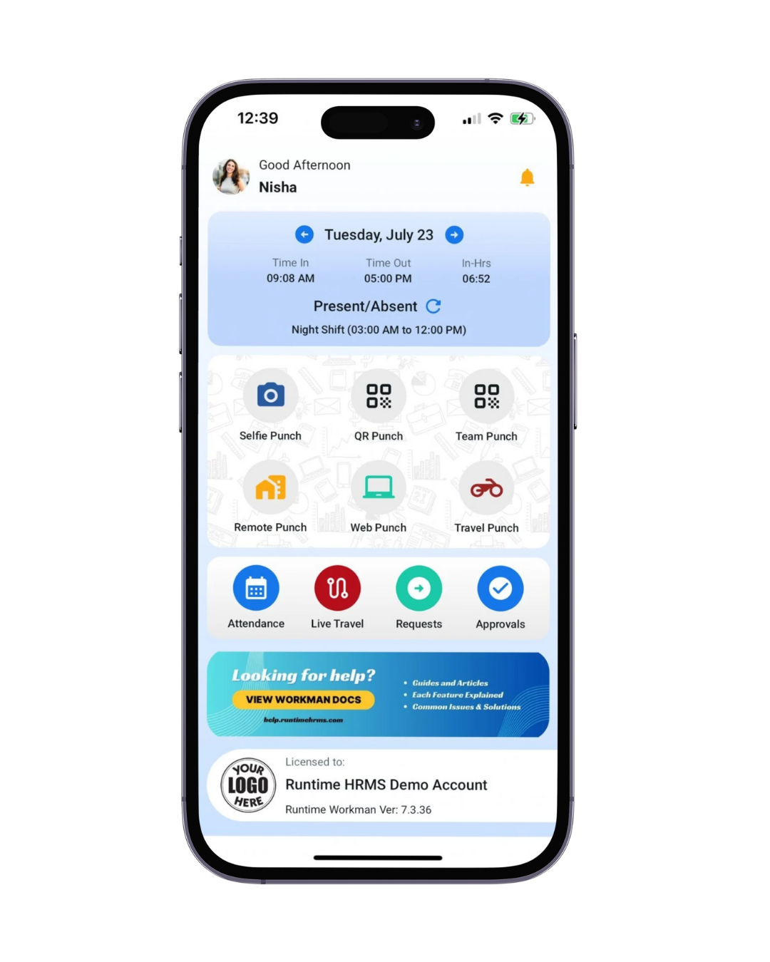 Runtime HRMS Runtime Workman ESS App