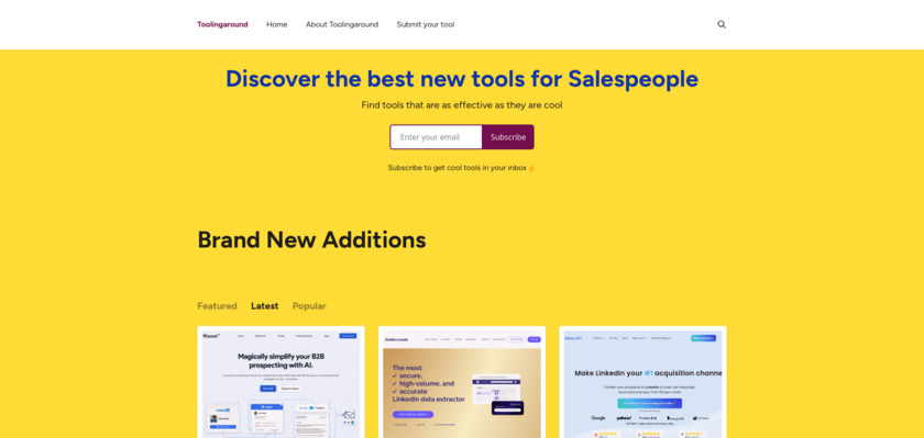 Toolingaround.co Landing Page