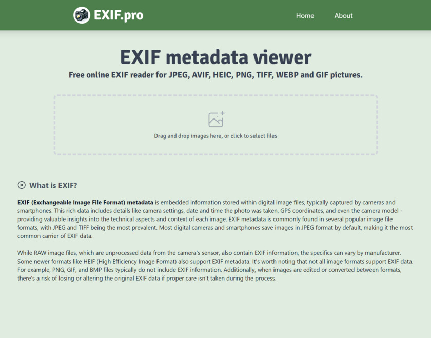 Exif.pro Exif.pro Homepage