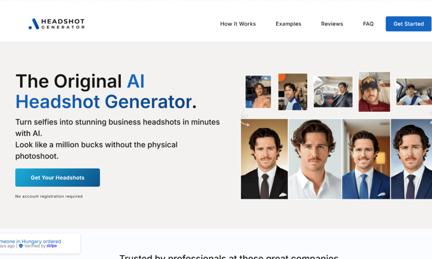 AI Headshot Generator Landing Page