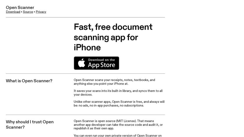 Open Scanner Landing Page
