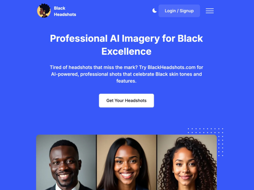 Black Headshots AI headshots generator for black professionals