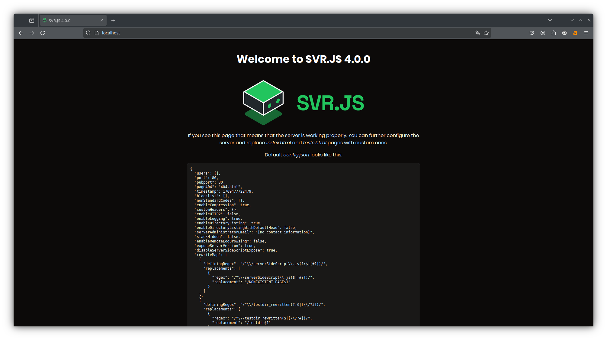 SVR.JS SVR.JS default page