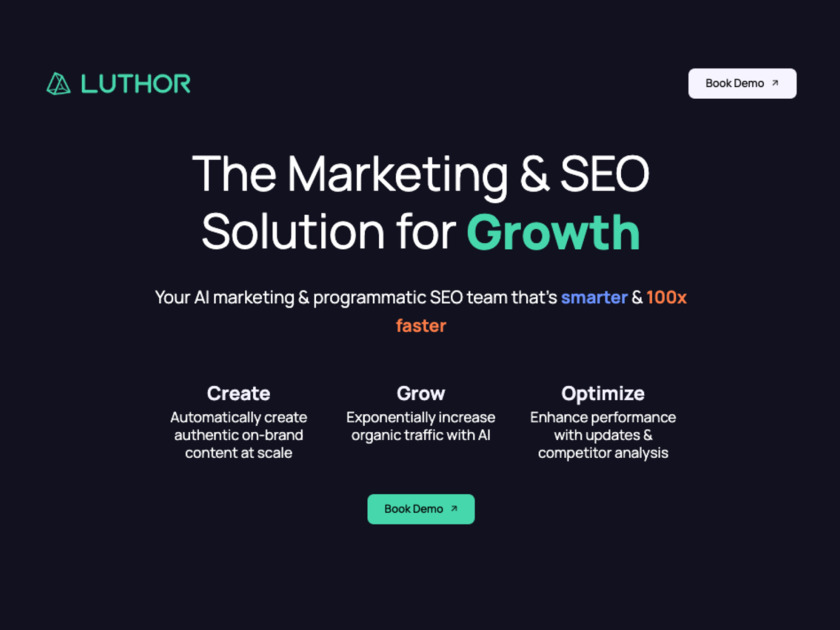 Luthor.ai Landing Page