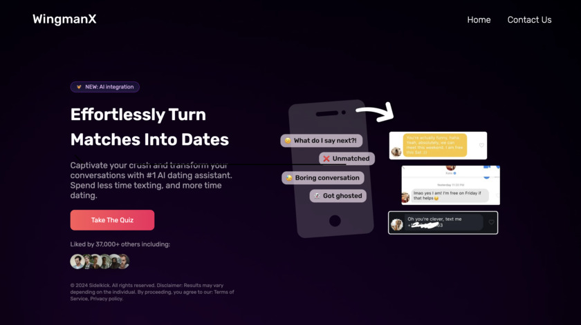 WingmanX.ai Landing Page WingmanX.ai Landing Page