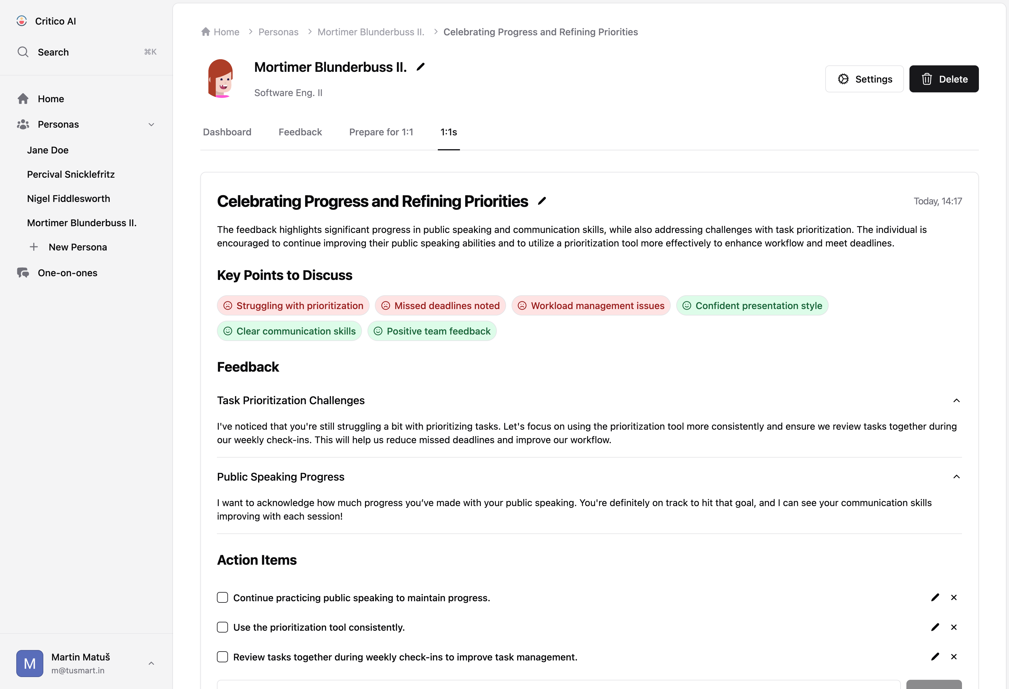 Critico AI Streamlined 1:1