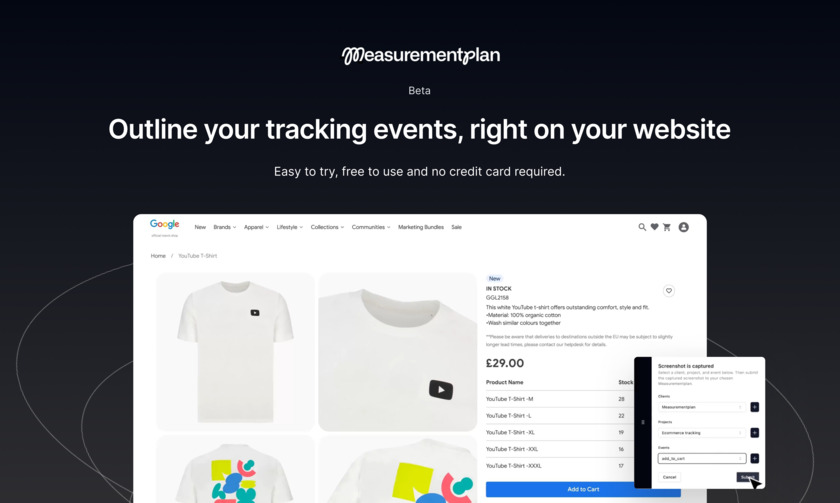 Measurementplan Landing Page