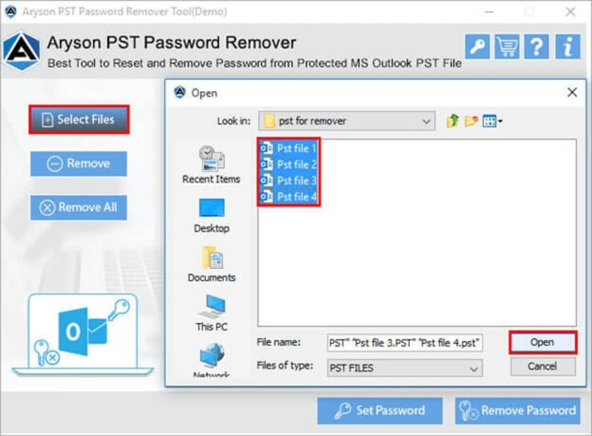 Aryson PST Password Remover Landing Page