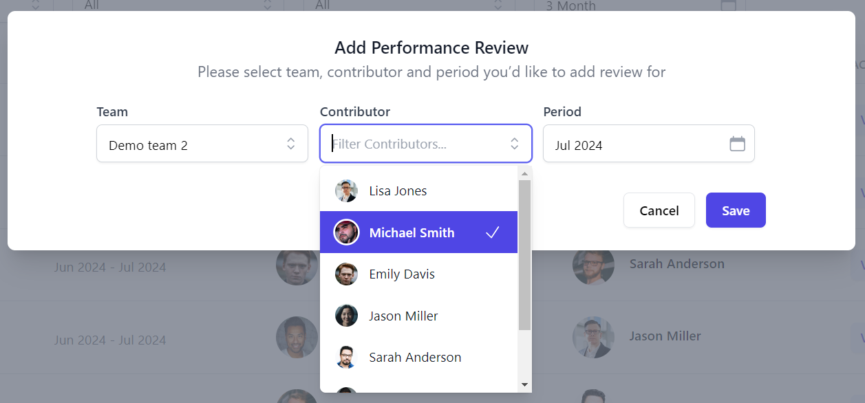 devActivity Performance Review