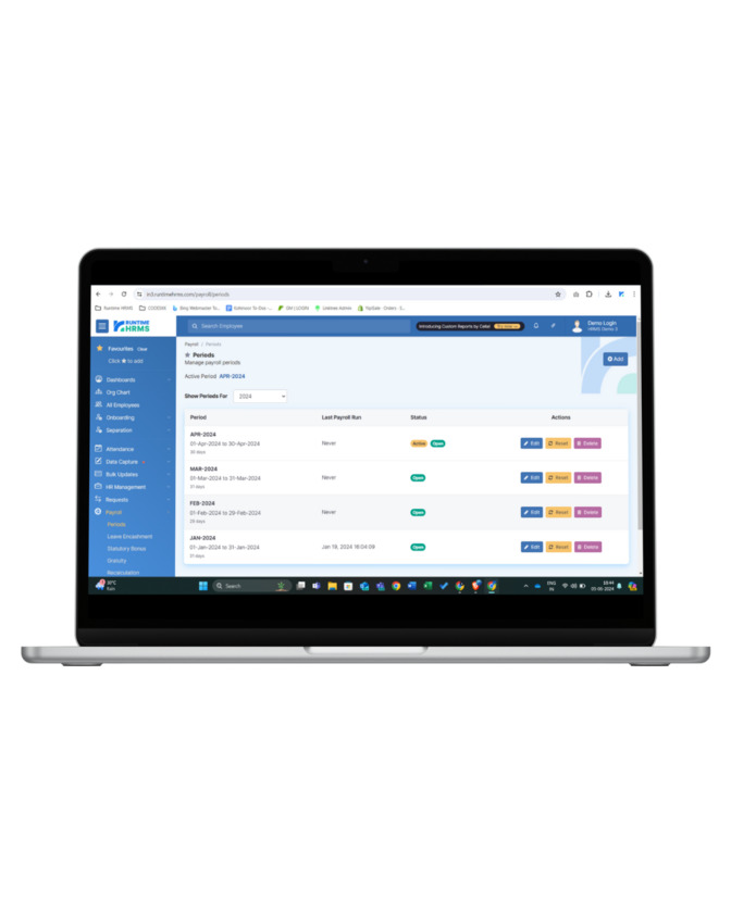 Runtime HRMS Runtime HRMS & Payroll Software Dashboard