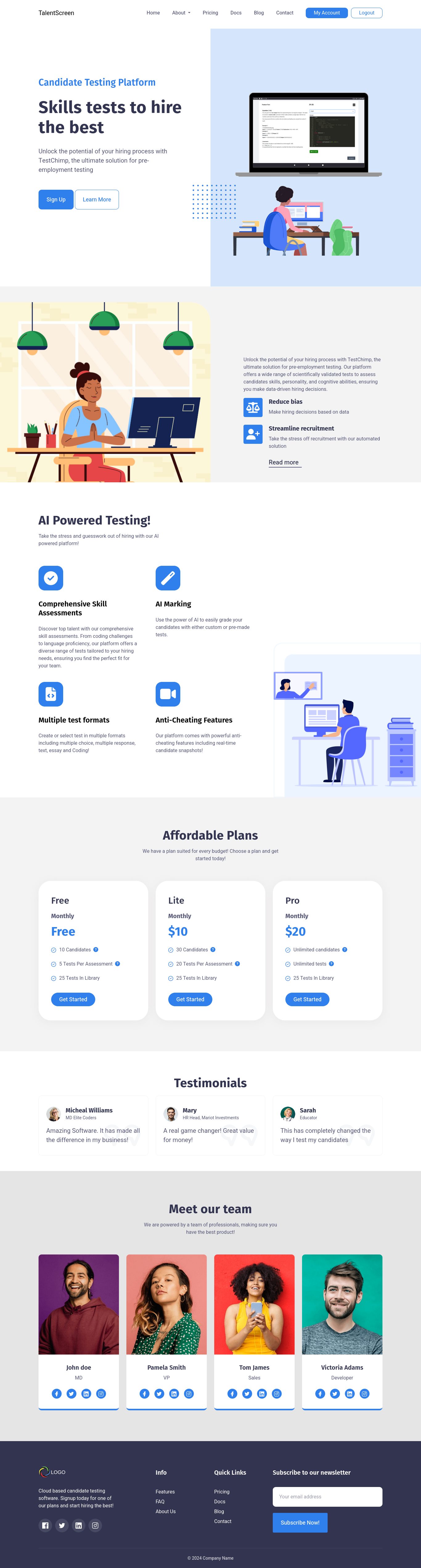 TalentScreen by InterMatics Homepage