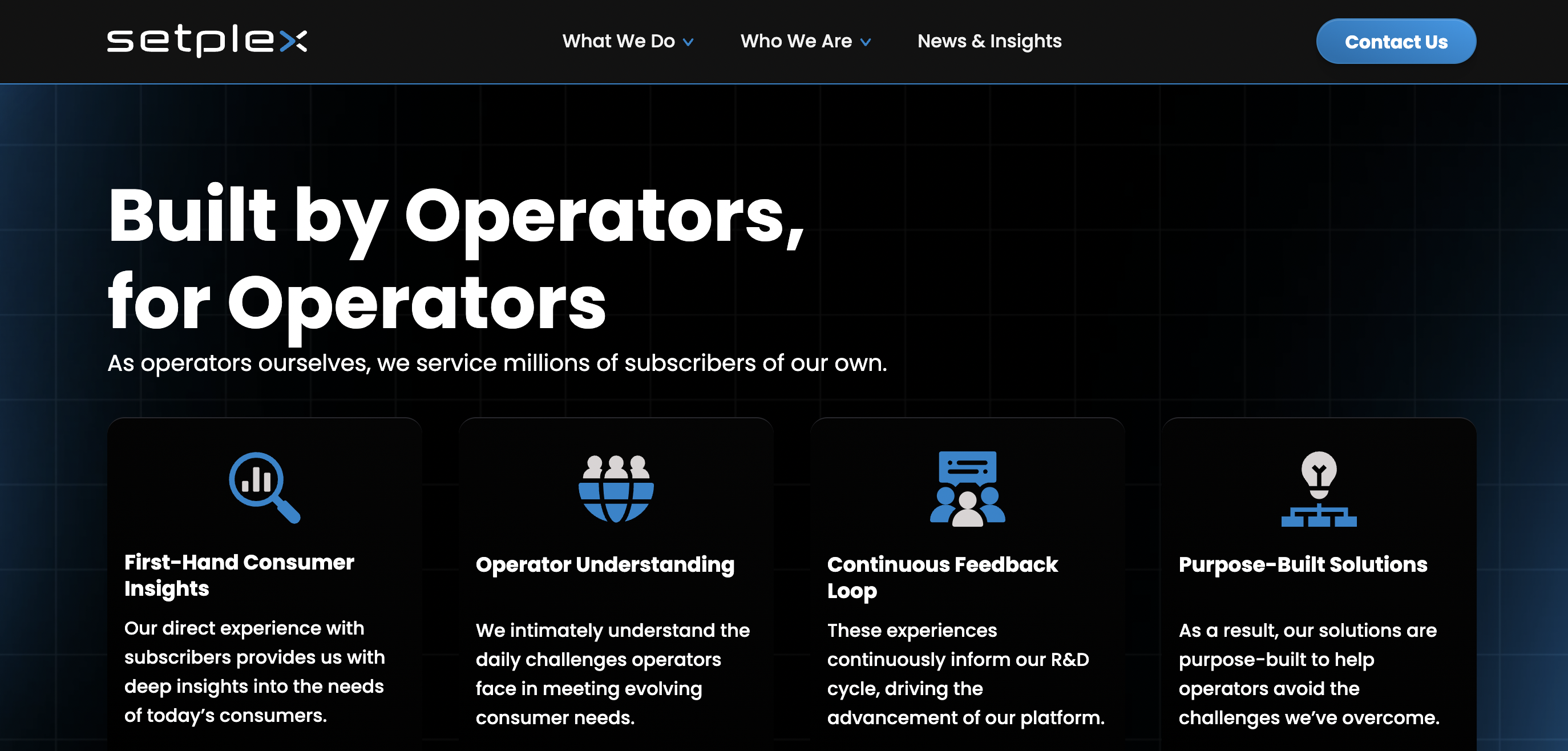 Setplex Home page