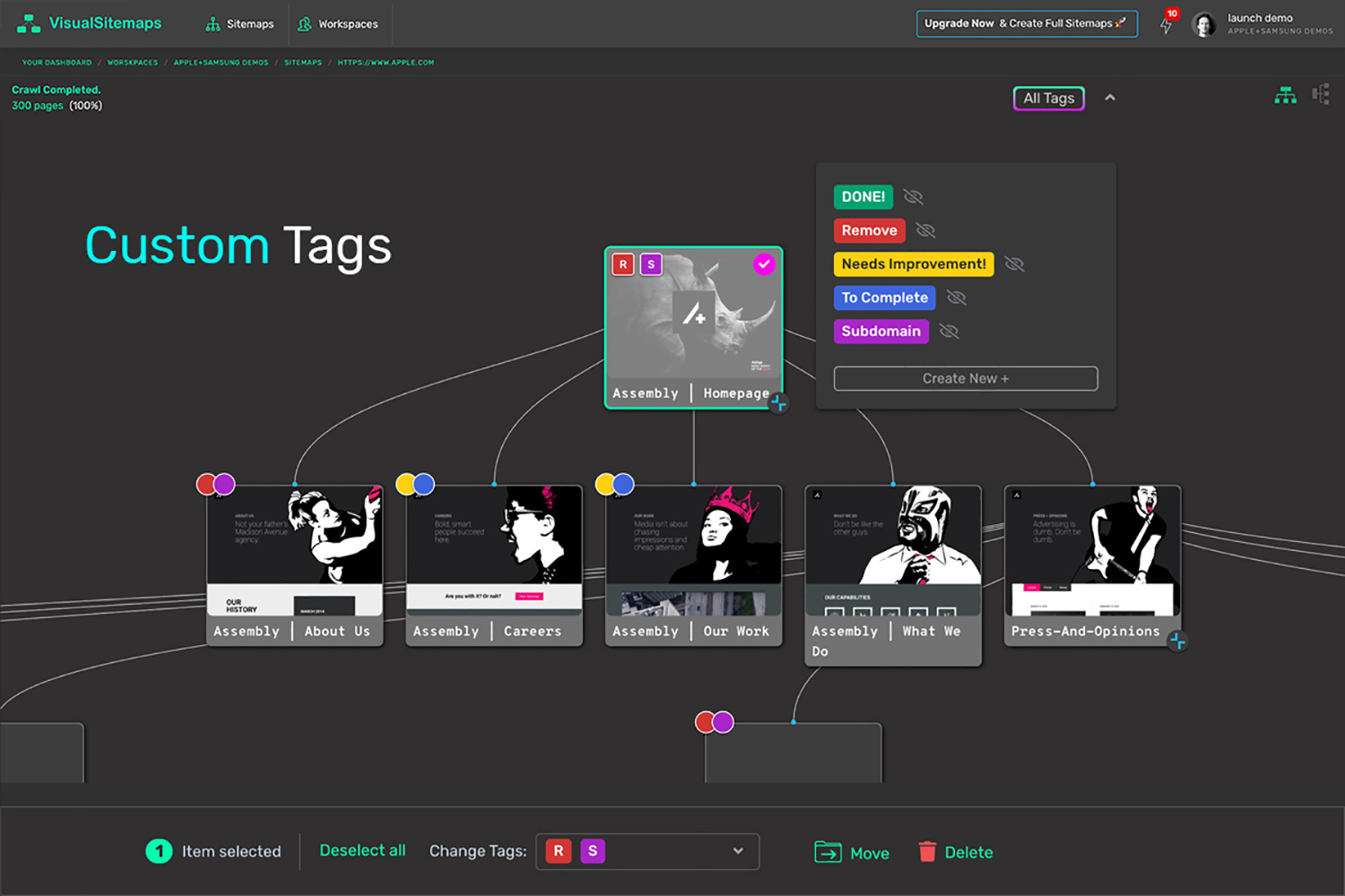 VisualSitemaps Custom Tagging