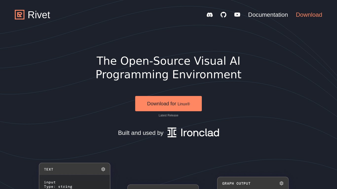 Rivet AI Landing page