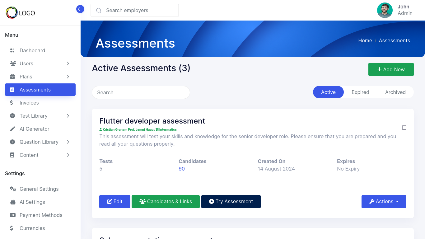TalentScreen by InterMatics Assessment management